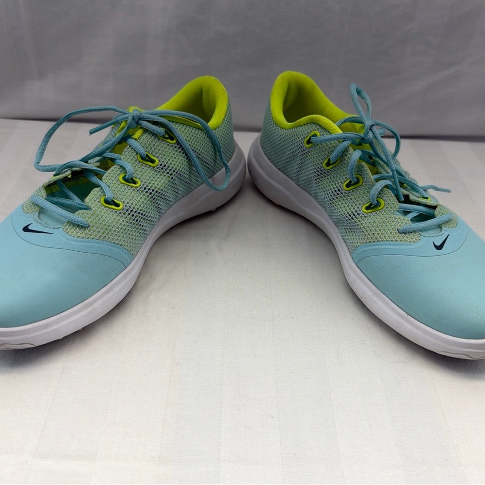 Nike Sky Blue‎ and Neon Yellow Athletic Shoes - Picture 4 of 5